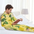 thumbnail image 6 of Salouo Lemon Print Button-Front Long Sleeve Pajama Set for Men, Soft 2Pjs Men's Long Sleeve Sleepwear-Medium, 6 of 7