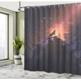 thumbnail image 5 of Ambesonne Fantasy Shower Curtain, Howling Wolf on Rock, 69"Wx84"L, Multicolor, 5 of 5