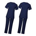 thumbnail image 1 of 2x Conjunto de uniformes médicos unisex con cuello en V - Conjunto de uniformes médicos fermería para hombres y res pantalones Ropa de Macarena Pantalones de lactancia, 1 of 7