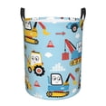 thumbnail image 2 of Uemuo Building Truck Pattern Circular Laundry Hamper Basket with handles,Collapsible laundry basket,Large capacity laundry hamper,Laundry Organizer-Medium, 2 of 8