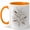Orange, variant on Black Botanical Leaf Coffee Mug, Minimal Plant Lover Mug, Nature Birthday Christmas Gift, Ink Line Leaf Branch Watercolor Art, 11 oz White Ceramic Coffee Cup Gift for Tea Lover