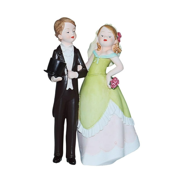 Wedding Cake Topper Sandtable Cake Realistic Couple Statue for Wedding Dress