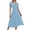 D387/Blue, variant on Afdoent Womens Dresses Elegant Long Casual Dress With Overlap Neckline Batwing Sleeves And Waist Pleats For Summer Travel Outfits