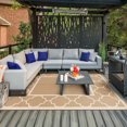thumbnail image 3 of DEORAB 6'X9' Outdoor Rug Clearance Reversible Plastic Waterproof Outside Rugs, Brown & Beige, 3 of 5