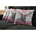thumbnail image 5 of Ambesonne Tribal Throw Pillow Cover 4 Pack, Flower Leaves Hand Drawn, 20", Black Fuchsia, 5 of 5