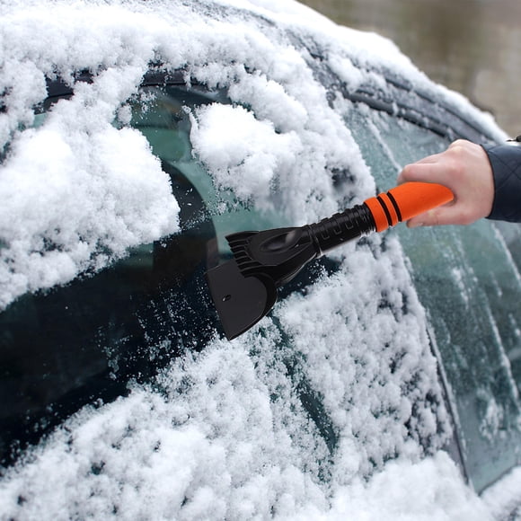 COMPUKAS Pala Para Nieve Con Cepillo Para Limpiar Parabrisas De Auto En Color Negro Resistente