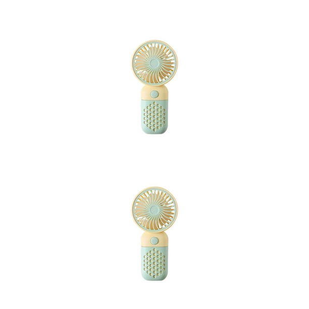 Yuarrent mini ventilador eléctrico de verano ventiladores recargables usb de mano herramienta de enfriamiento de aire para viajes al aire libre Verde 2Conjunto