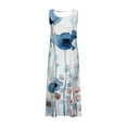 thumbnail image 5 of RKSTN Robes d'Été pour Femmes Décontractées Fluides Amples Grande Taille Robes avec Poches Mode Bohème à Imprimé Floral Sans Manches à Col Rond Robes Maxi, 5 of 5