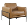 thumbnail image 1 of HomePop Fauteuil d'Appoint Moderne en Similicuir avec Pattes en Métal Noir Mat Brun, 1 of 10