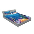 thumbnail image 2 of Ambesonne Ocean Fitted Sheet & Pillow Sham Set, Marine Life Fish Moss, Full, Multicolor, 2 of 2