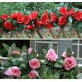 thumbnail image 3 of 2 Pack 7.2 FT Artificial Flower Garland Fake Rose Vine Hanging Rose Ivy Home Hotel Office Wedding Party Garden Craft Art Decor (Coral Sunset), 3 of 14