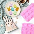 thumbnail image 2 of Molde de silicona para huevos de Pascua, 2 piezas, molde de silicona para hornear chocolate en 3D (rosa), 2 of 3