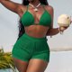 thumbnail image 4 of Traje de baño de 2 piezas para mujer, trajes de baño para mujer, trajes de baño bikini cortos, conjuntos de cintura alta con cordones para mujer, traje de baño para mujer, 4 of 6