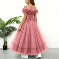 thumbnail image 6 of ITSAME Girls Formal Dress Sequin Embroidery Tiered Ruffle Puffy Tulle Wedding Birthday Pageant Gown Pink Size 7-8, 6 of 6