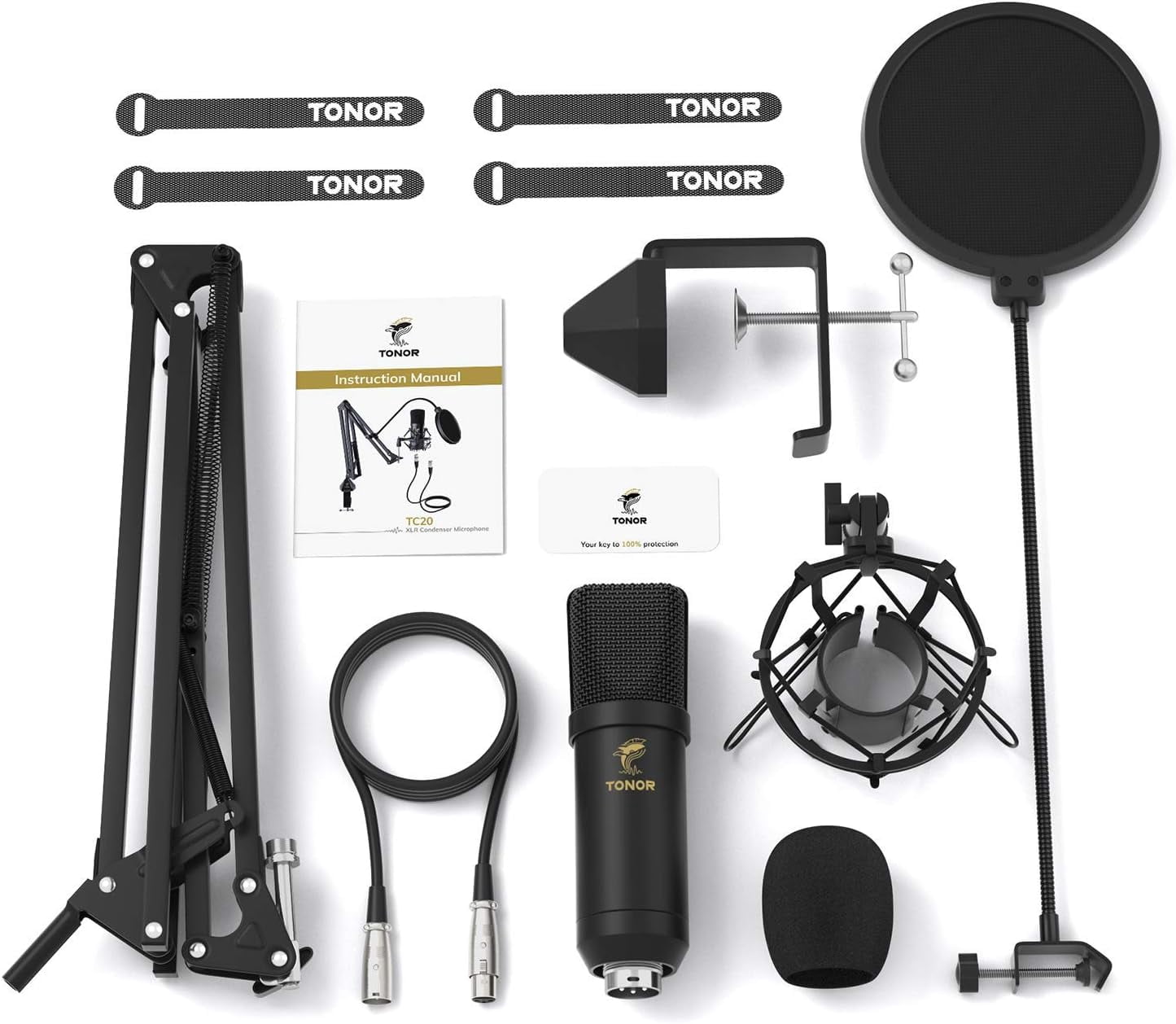 TC20 XLR Condenser Microphone Kit with  Arm Shock Mount for Studio Recording Podcasting