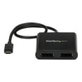 thumbnail image 2 of StarTech.com 2-Port Multi Monitor Adapter, USB-C to 2x DisplayPort 1.2 Video Splitter, USB Type-C to DP MST Hub, Dual 4K 30Hz or 1080p 60Hz, Compatible with Thunderbolt 3, Windows Only - Multi Stream Transport (MSTCDP122DP) - DisplayPort adapter - 24 pin USB-C (M) to DisplayPort (F) - Displayport 1.2/Thunderbolt 3 - 127 ft - USB power, 4K30Hz (3840 x 2160) support, 2560 x 1600 (WQXGA) support 60Hz - black - for P/N: BNDTB10GI, BNDTB210GSFP, BNDTB310GNDP, BNDTB410GSFP, BNDTB4M2E1, BNDTBUSB3142, 2 of 8