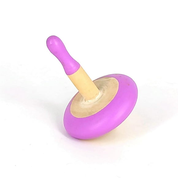 Shumee Organic Handmade Spinning Top 1 Pc/Set (Lilac)|6 Cm| 100% Child Safe| Gyroscopes Toy| Fidget Spinner| Educational Toys|Montessori Kindergarten Toys| Gift Toys For Kids/Toddlers