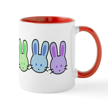 

CafePress - Pastel Rainbow Bunnies Mug - 11 oz Ceramic Mug - Novelty Coffee Tea Cup