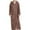 Coffee, variant on Mgmyaa Winter Men's Loose Big & Tall Extended-Length Hooded Sleep Robe - Warm Fleece-Lined Flannel Full Zip Nightgown Homewear