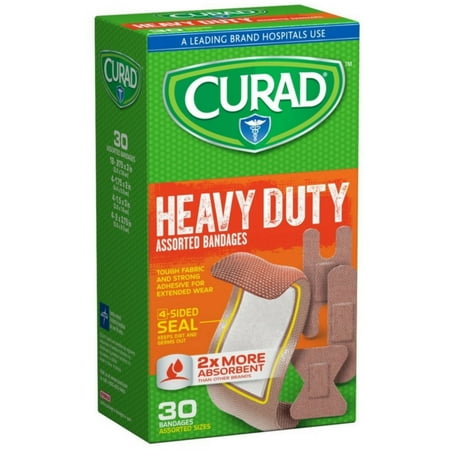 Curad Heavy Duty Assorted Bandages 30 ea (Pack of 6)