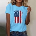 thumbnail image 4 of successthop 4th of July Tops for Women Flags Plus Size Patriotic T Shirt Holiday Shirts Crewneck Short Sleeve Clothes L, 4 of 6