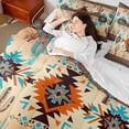 thumbnail image 5 of Manfei Western Hippie Aztec Twin Bedding Sets 7-Piece for Adult, Rustic Bohemian Bedding Comforter Set, Wheat Brown Square Triangle Reversible Sheet Sets, Luxury Bedroom Decor, 5 of 8