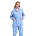 thumbnail image 6 of Apparonia Women's Pajama Sets Cotton Nightwear Long-Sleeve Button Front Shirt and Pant Sleepwear Notch Collar Pjs Lounge Sets Quiet Night​ XL, 6 of 7