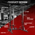 thumbnail image 5 of Hlivelood Smith Machine Power Rack with LAT-Pull Down System, Landmine, Barbell Bar, Plate Storage Pegs and More Training Attachment, Home Gym, Black, 5 of 8