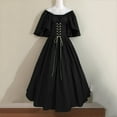 thumbnail image 2 of Rggeeun Women Renaissance Maxi Dress Corset Dress Butterfly Sleeve Off The Shoulder Gothic Clothes Vintage Dress Daily Wear Trendy,Black,L, 2 of 6