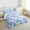 thumbnail image 3 of Castle Fairy Boys Girls Blue Flower Twin Comforter Sets,Floral Rose Bedding Set, 3 of 8