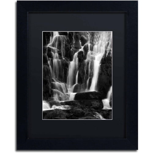 Trademark Fine Art "White Waterfall" Canvas Art by Philippe Sainte-Laudy, Black Matte, Black Frame