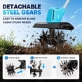 thumbnail image 2 of Fotrix Cordless Electric Garden Tiller Cultivator, 360 RPM, 7.5-Inch Depth, 9-Inch Width, with 2 Batteries, Adjustable Handle and Foldable Design, 2 of 9