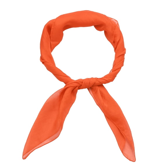 Uxcell Solid Chiffon Scarf, Square Solid Color Bandana Handkerchief Ribbon Scarves Lightweight Neck Head Scarfs 27.5 x 27.5" & Orange