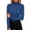 Blue(Ladies Tops), variant on Women's Turtleneck Ribbed Knit Base Layer Slim Fit Waist Cinching Fall Long Sleeve Top