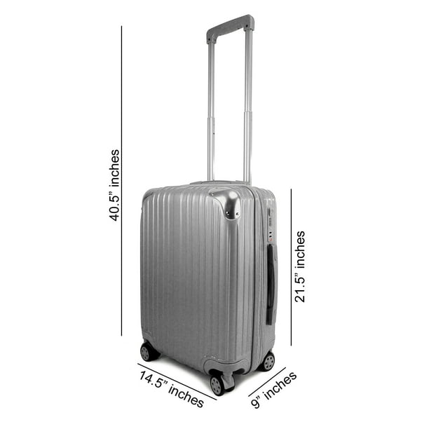 Hardside CarryOn Luggage Expandable Hand Carry Rolling Suitcase with Spinning Wheels BuiltIn