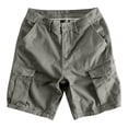 thumbnail image 4 of Homenesgenics Men's Shorts Cargo Solid Color Outdoor Fitness Workwear Zipper Button Pocket Cropped Pants Gray L, 4 of 6