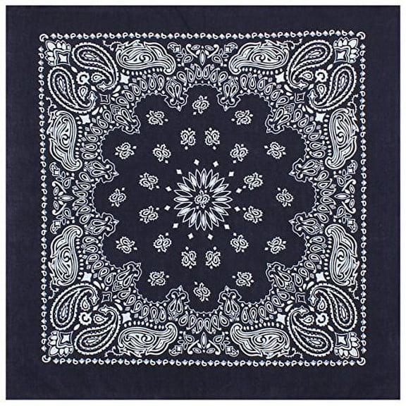 Rothco 2832 22 x 22 in. Trainmen Paisley Bandana, Navy Blue
