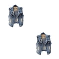 thumbnail image 2 of Guardurnaity Primavera otoño fiesta banquete evento mujeres hombres chaleco vaquero adultos sin mangas chaqueta con botones doble bolsillo azul Azul SG 2Conjunto, 2 of 6