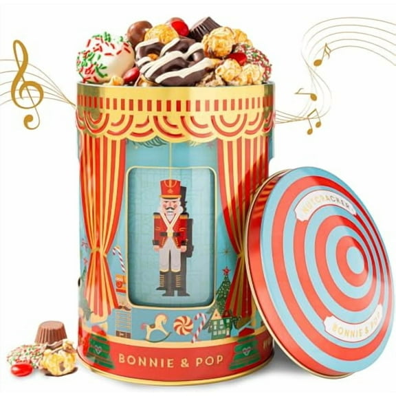 Christmas Gift Basket- Food Gift Box - Plays Music - Holiday Candy, Sweets and Snacks- Men, Women, Families, Corporate- Nutcracker Suite- Bonnie and Pop