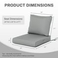 thumbnail image 6 of Aoodor Outdoor Chair Cushions Set, 24"x24", Water and Fade Resistant Patio Furniture Deep Seat Cushions, Gray, 6 of 8