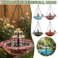 thumbnail image 2 of Esterze Hanging Solar Bird Bath Fountain, Solar Powered Cascading Water Fountain, Hanging Bird Bath with Solars Pump & Glass Bowl, Decorative Garden Bird BathFountain, 2 of 10