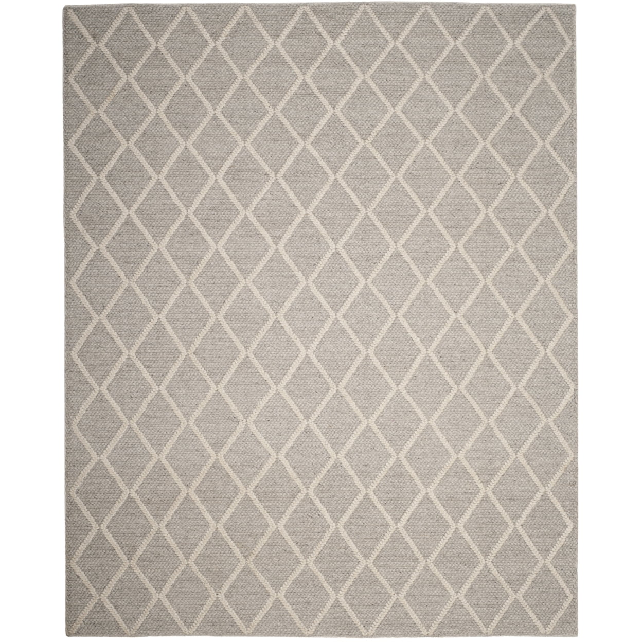SAFAVIEH Natura Tracery Geometric Runner Rug, Silver/Ivory, 2'3" x 18'