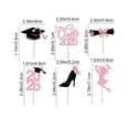 thumbnail image 3 of 12 Pcs 2026 Graduation Cake Cupcake Toppers,Glitter Grad Cap Diploma Food Appetizer Pick for Graduation Theme Party Cake Decorations Supplies,Pink, 3 of 7