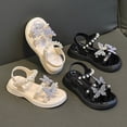 thumbnail image 7 of Little Girls Summer Glitter Gladiator Sandals Rhinestone Open Toe Strappy Dress Flats Sandals Wedding Party Shoes for Toddler Little Kid Big Kid, 7 of 7