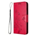 thumbnail image 4 of Feishell Slim Wallet Phone Case for Google Pixel 9 / 9 Pro,Butterfly & Floral Embossed PU Leather Anti-Scratch Shockproof Magnetic Clasp Flip Kickstand Credit Card Slots Phone Cover,Red, 4 of 9