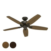 Restored Hunter Fan 52 inch Traditional New Bronze Indoor /Outdoor Ceiling Fan with 5 Blades and Pull Chain (Refurbished)