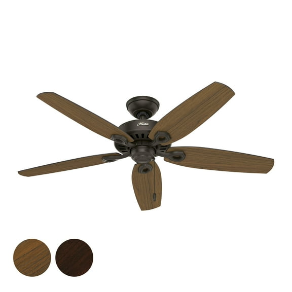 Restored Hunter Fan 52 inch Traditional New Bronze Indoor /Outdoor Ceiling Fan with 5 Blades and Pull Chain (Refurbished)