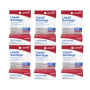 Leader Liquid Bandage with Benzethonium Chloride 0.2% , First Aid Antiseptic, Seals to Protect, for Small Cuts & Wounds, 1 fl oz - 6 Pack