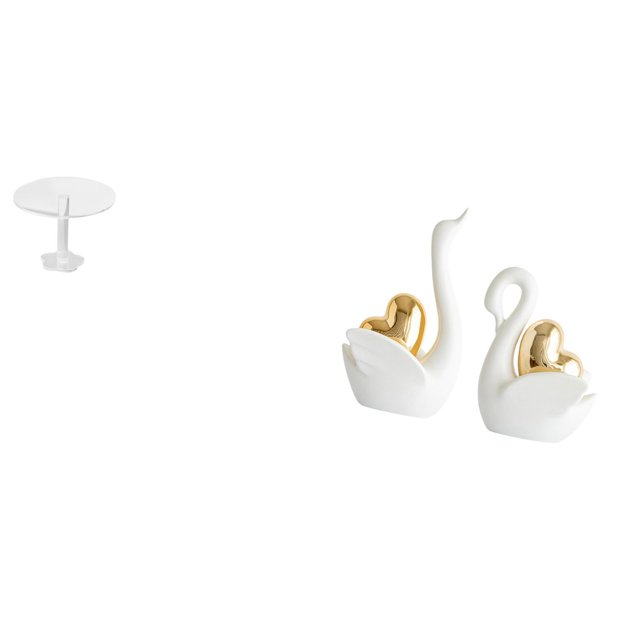 Escritorio redondo de casa de muñecas,Muebles de mesa redonda en miniatura para casa de muñecas,1 12,estatua de cisne,Estatuas y figuras de cisnes de cerámica modernas Esculturas,Escultura