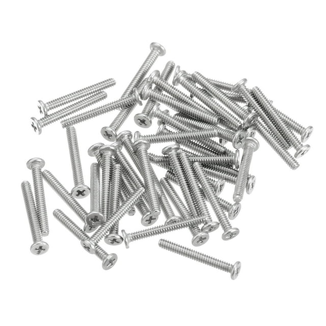 Unique Bargains M1.6x0.35x12mm Lot de 100 Vis Plates Rondes en Métal pour Machine à Entraînement Phillips